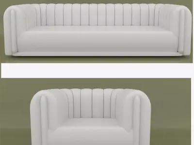  sofa and armchair 3D model
