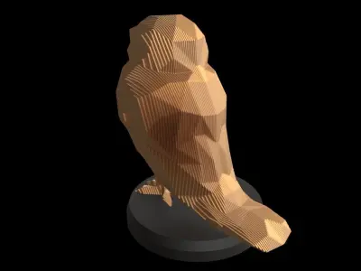 Parametric Owl Low-poly 3D model