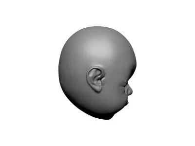 baby head statue 3D print model