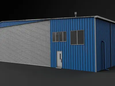 hangar building01 Low-poly 3D model