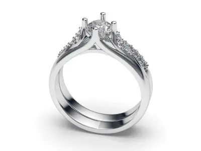 solitaire with ring sizes  8 part S87 3D print model