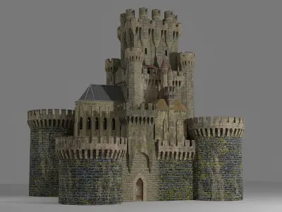 Spanish Castle Butron Low-poly 3D model