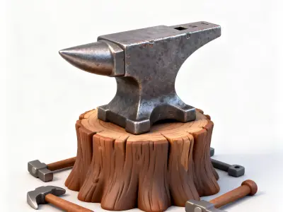 Fantasy Blacksmith Anvil 3D Model Low-poly 3D model purchase