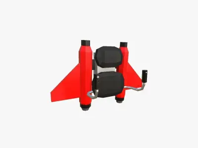 Jetpack Low Poly C02 - SciFi Character Design Low-poly 3D model