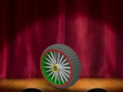Tyre with alloy Free 3D model