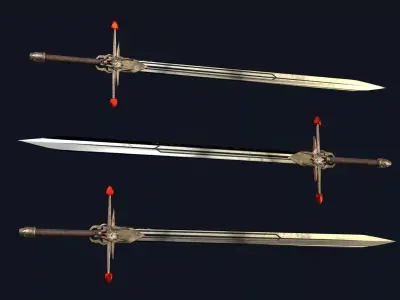 Elven Hunter Sword Low-poly 3D model purchase