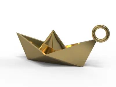 Paper boat pendant 3D print model