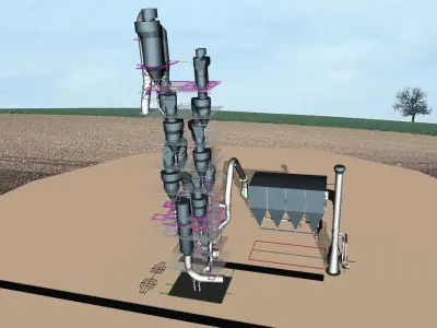 Cement Kiln-Bypass Cyclone reather Free 3D model