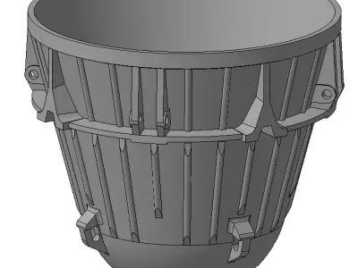 Ductile Cast Iron Slag Ladle 16m3 3D model