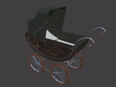 Old Victorian stoller 01 3D model