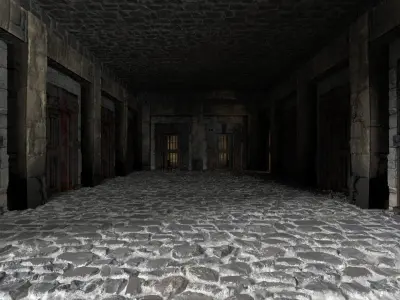Dungeon Game Ready Model Free low-poly 3D model