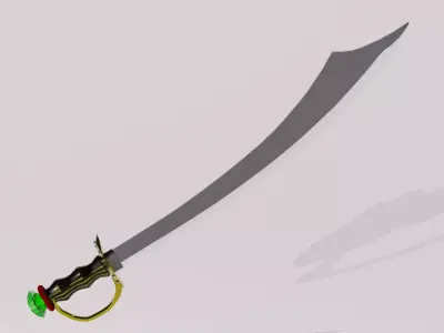  pirate sword Low-poly 3D model