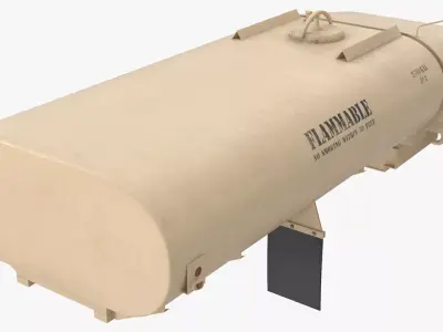 Military Fuel Tank Trailer Module Pump Unit Rigged for Cinema 4D 3D model