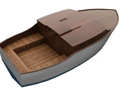 Wooden Boat Low-poly 3D model from CGTrader