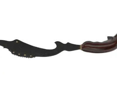 Kujang Knife Low-poly 3D model