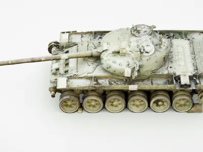 Russian T-72 tank destroyed by Ukrainian army 3D model