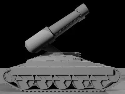 Sci fi tank with floor Low-poly 3D model