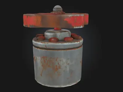 Rusty Valve Aged Mechanical Control Element  3D model