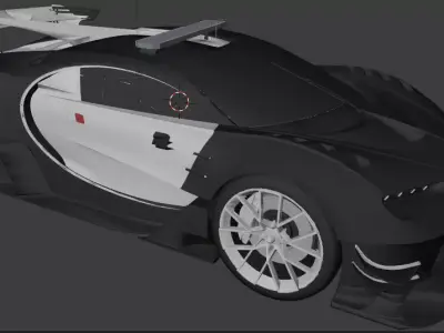 Police bugatti Low-poly 3D model