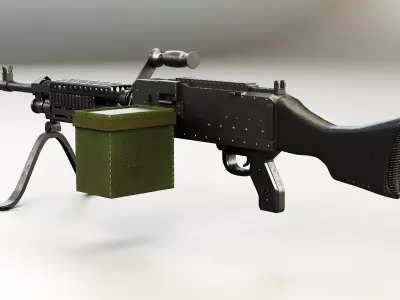 M240 Machine Gun Low-poly 3D model purchase