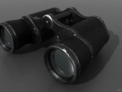 Binocular binoculars Low-poly 3D model