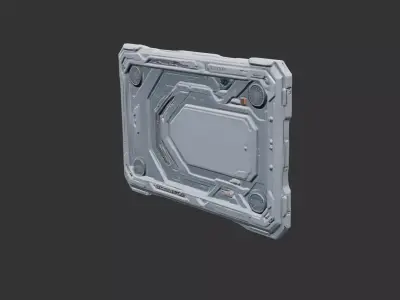 Sci Fi Wall Panel Low-poly 3D model