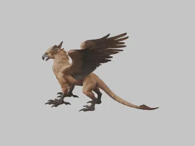 Fantasy Griffin Character Low-poly 3D model