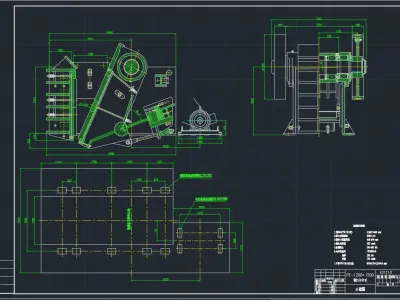 PE1200x1500 JAW CRUSHER 3D model