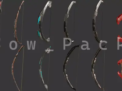 Bow Pack Low-poly 3D model