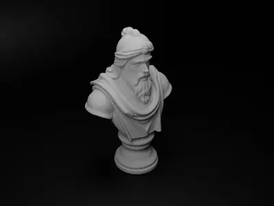 Desert Warrior Bust Chess 3D print model get