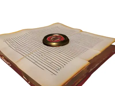Ancient Sealed Tome Document Low-poly 3D model