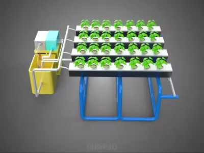 AUTO CONTROL MONITORING NUTRIENT PH NUTRITION HYDROPONIC PLANT 3D model