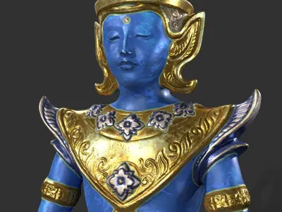  Painted Buddha Statue 