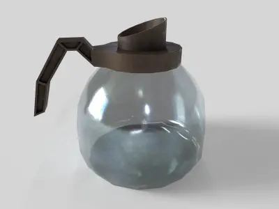 Handle Glass Plastic Pot - Vintage Commercial Coffee Maker Pot Low-poly 3D model