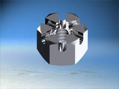 Crown nut Free 3D model