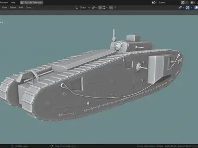 Mark VIII International TANK BASE MESH  Low-poly 3D model