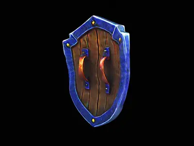 stylized shield 3D model