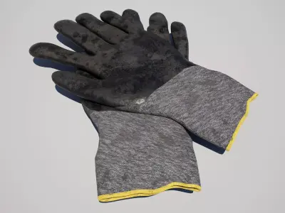 Working Gloves Low-poly 3D model