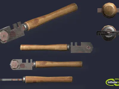 Glass cuter Low-poly 3D model