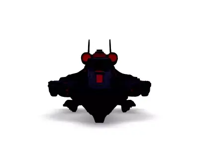 SciFi Combat Hovercraft Black Manta Low-poly 3D model