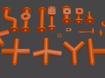 pipes and some tools 3D model