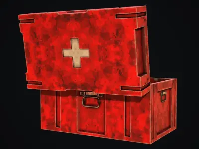 Metal Health Box Low-poly 3D model