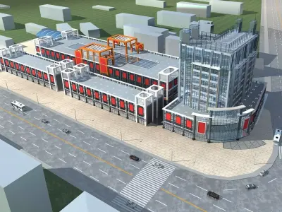 Hospital Building 3D model 14