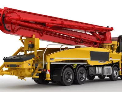 Concrete Pump 8X4 Rigged 3D model