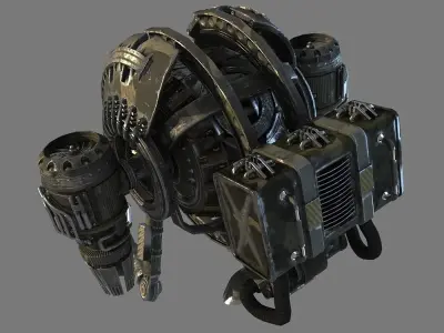 engineer loader drone Low-poly 3D model