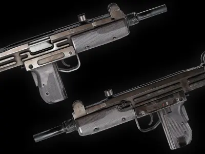 VR Ready UZI Low Poly Low-poly 3D model