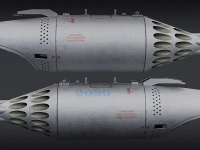 UB-32A launcher unguided missile rockets  gameready models Low-poly 3D model