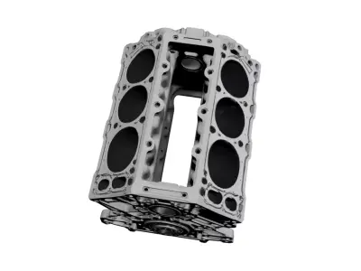 Realistic Engine Block Automotive Motor Part 3D model