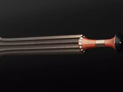 Fantasy Short Sword Low-poly 3D model