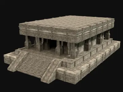 ANCIENT TEMPLE PYRAMID AZTEC MAYAN INCA PLATFORM RUIN COLLECTION Low-poly 3D model